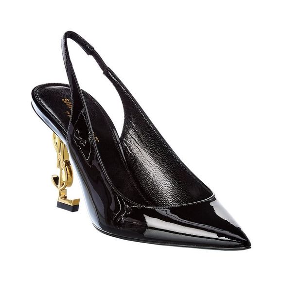 Saint Laurent Shoes - Saint Laurent Opyum 85 Patent Slingback Pump, Black
